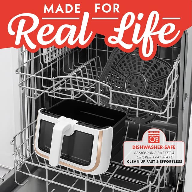 Thumbnail 6 de Gourmia 8 Qt Air Fryer with 8 Presets, Digital Display & FryForce 360° Technology (White)