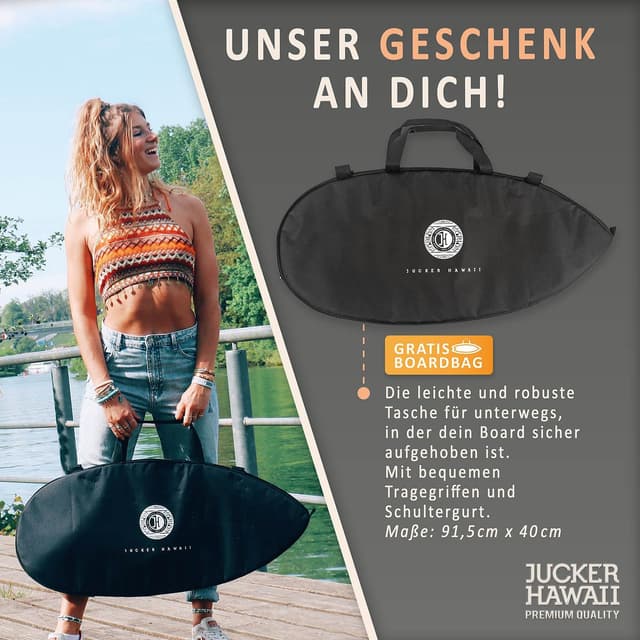 Detalle de JUCKER HAWAII Balance Board „Ocean Rocker“ – Balanceboard mit Rocker-Shape, 100% Echtholz und rutschfester Oberfläche