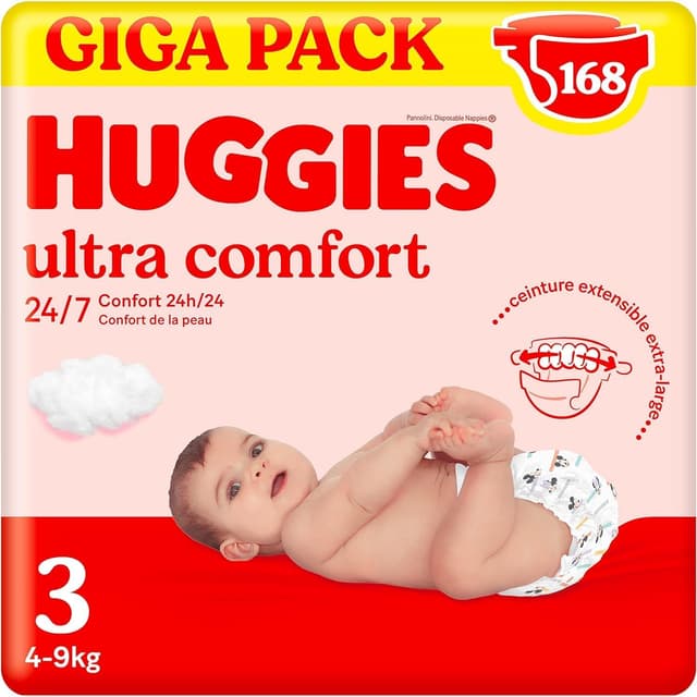 Detalle de HUGGIES Little Movers couches bébé 168 👶