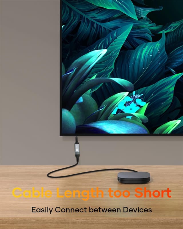 Detalle de layajia Câble d’extension HDMI 2.1 8K (mâle vers femelle) 0,5 m – jusqu’à 8K@60 Hz et 4K@120 Hz