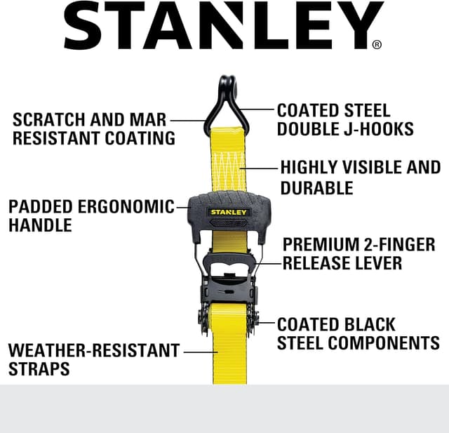 Detalle 2 de STANLEY 1.5 in Ratchet Tie Down Straps