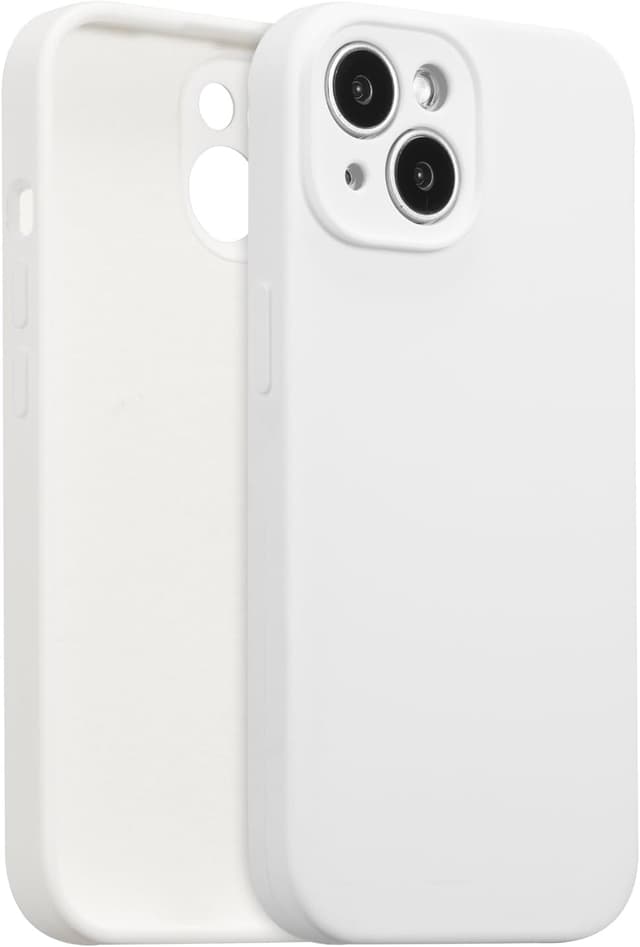 Detalle de UCASONG iPhone 15 Plus Silicone Case (Liquid Silicone, Microfiber Lining) – White