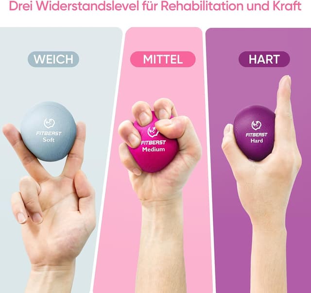 Detalle 2 de FitBeast Handkrafttrainer kompakt 6‑Teiliges Set