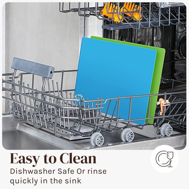 Detalle de Cooler Kitchen Bamboo Cutting Board Set with 6 Color-Coded Flexible Mats, Holder, BPA-Free (Dishwasher Safe)