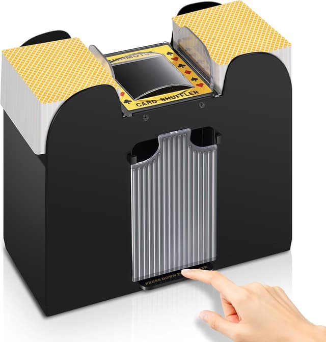 Detalle de YUCEEN Automatic Card Shuffler for 1/2/4/6 Decks (Battery Operated) for UNO, Poker, Blackjack & More