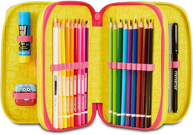 Detalle 2 de Mitama Federmäppchen mit 3 Fächern und 47-teiligem Set für die Grundschule (mehrfarbig)