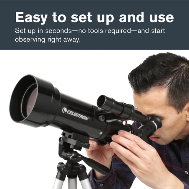 Detalle 2 de Celestron Travel Scope 70 (21035) — kit télescope réfracteur portable avec sac à dos