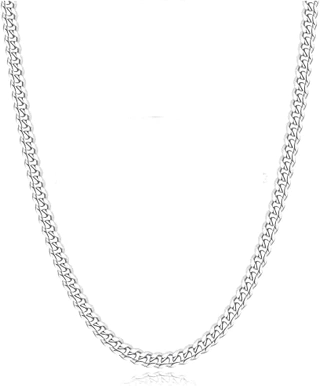 Detalle de Rajputana Chaîne cubaine en argent sterling S925 3 mm (épaisseur) pour homme, style Figaro, hypoallergénique