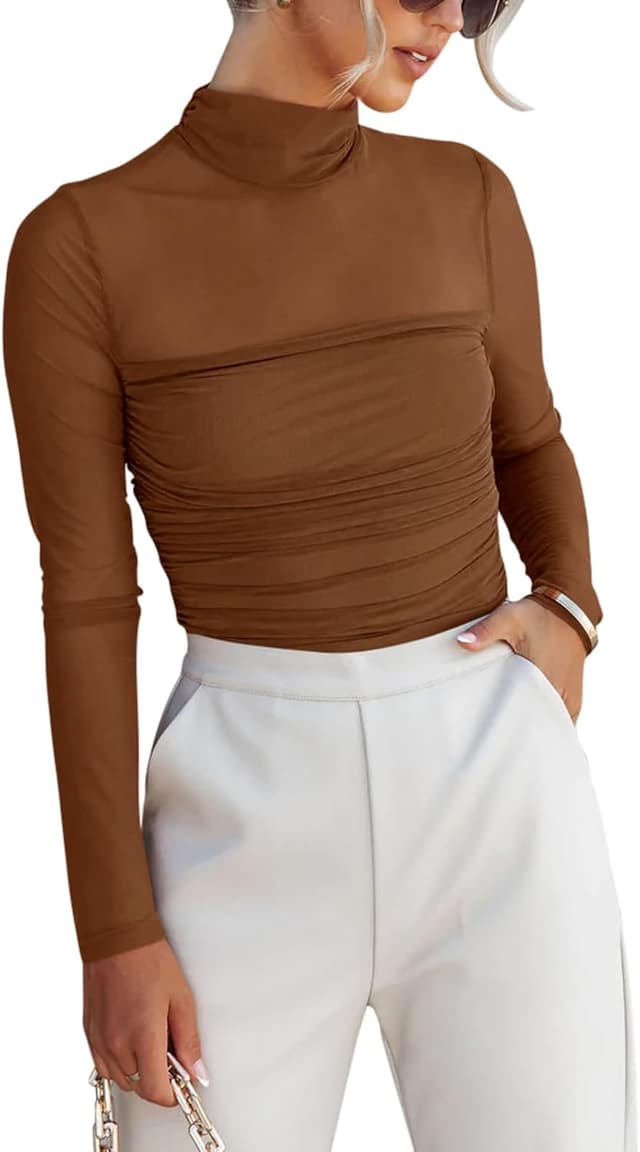 Detalle 2 de REORIA Women’s Sheer Mesh Bodysuit