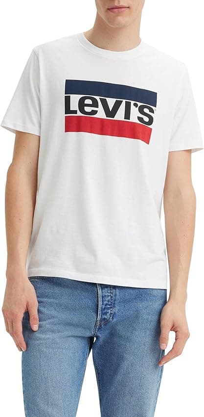 Detalle de Levi's Sportswear Logo Camiseta Hombre, Blanca, Estilo Casual