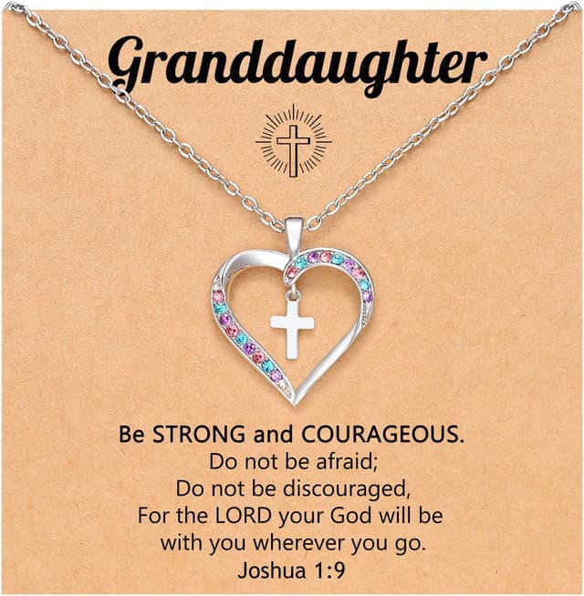 Detalle de Cubic zirconia cross necklace 18 inch