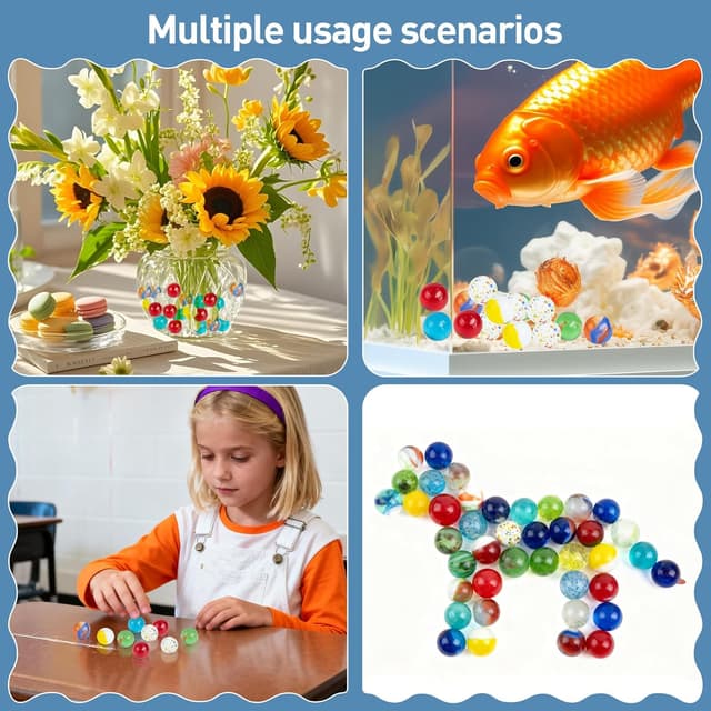 Thumbnail 5 de TEUYOE 80 Pieces 16mm glass marbles