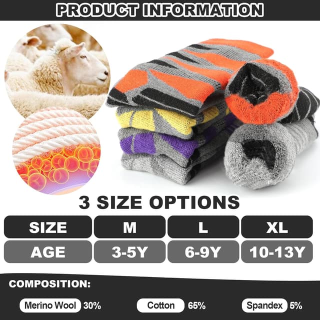 Detalle de Wanchel Warme Kinder Skisocken 2 Paar