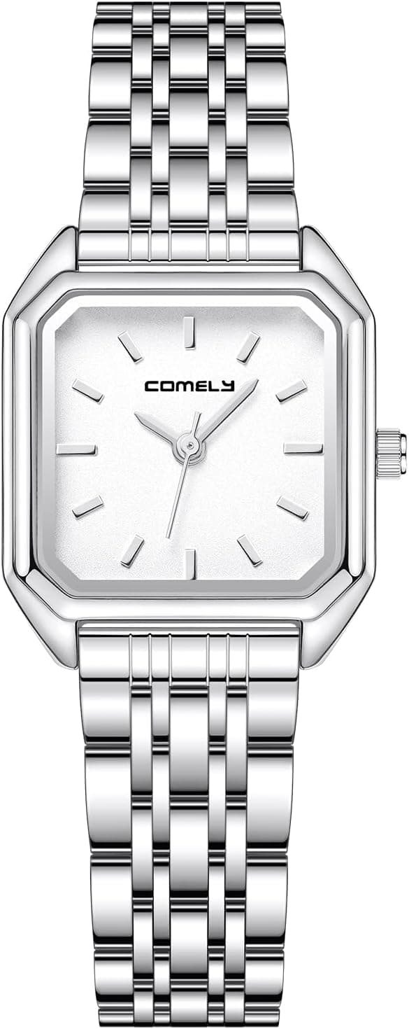 Detalle de CIVO Armbanduhr Damen Klein Analog – quadratisches Edelstahl-Design, wasserdicht (3ATM)