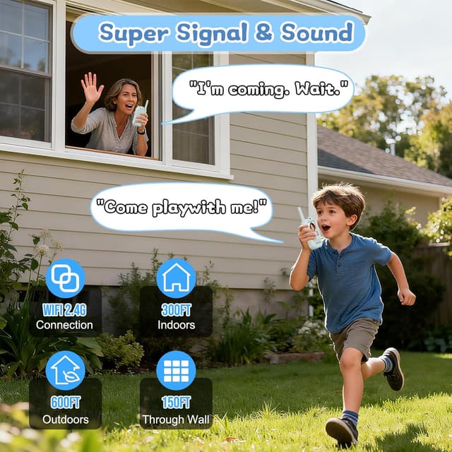 Detalle de Hangrui Video Walkie Talkies for Kids (2-Pack) with Long Range & Video