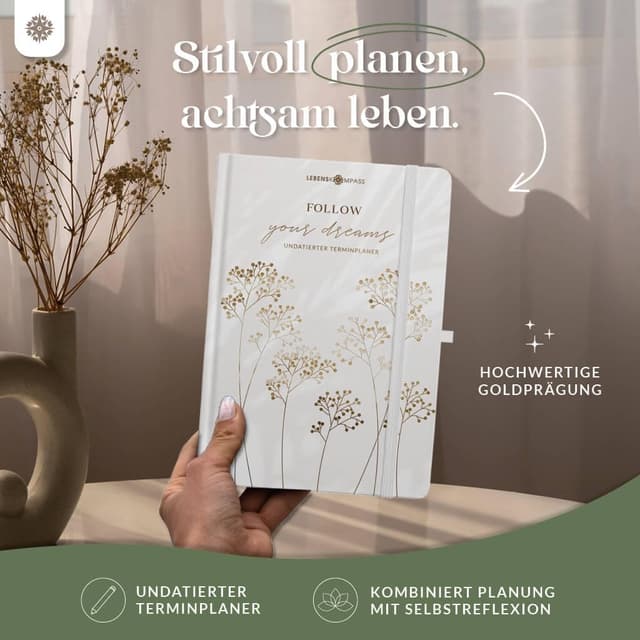 Thumbnail 1 de Lebenskompass Terminplaner A5 BLĂTENGLANZ đ