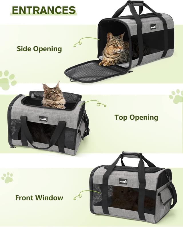 Thumbnail 4 de pecute Pet Carrier Bag for Pets 5kg Grey