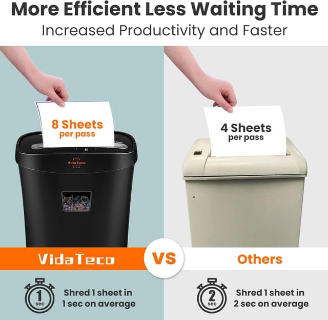 Thumbnail 4 de VidaTeco Cross-Cut 8-Sheet Shredder