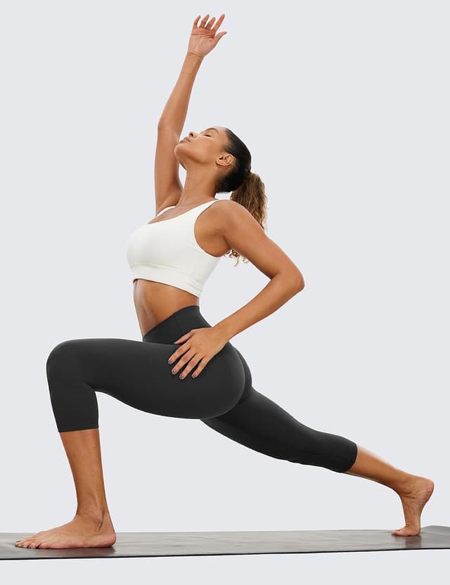 Detalle de CRZ YOGA Butterluxe da donna a vita alta: leggings capri da salotto per yoga