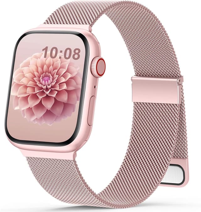 Detalle de Yoohoo Milanese Loop adjustable 45mm band for Apple Watch