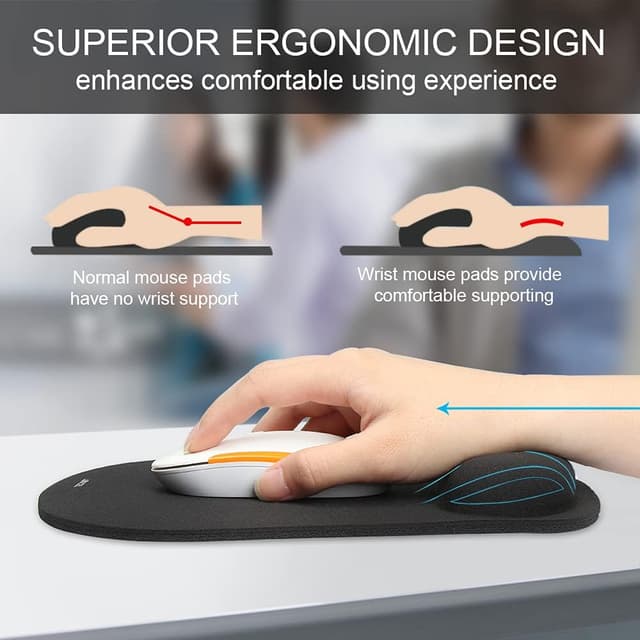 Detalle 2 de TECKNET Mouse Mat Wrist Support ergonomic mouse pad