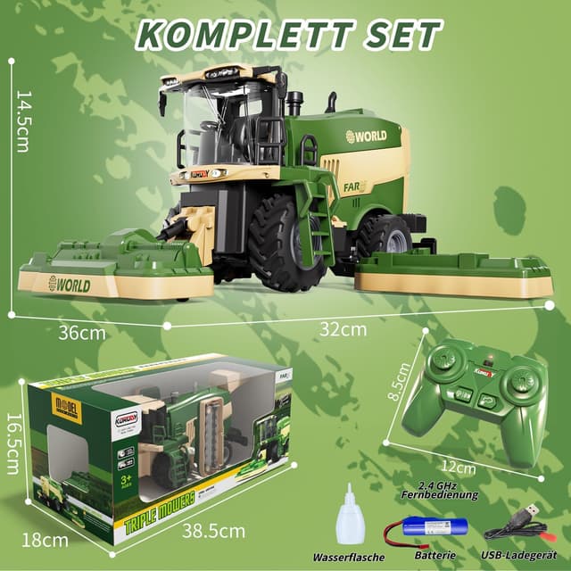 Detalle 2 de PENGBU RC Falciatrice / mietitrebbia radiocomandata con 2,4 GHz, luci, suoni e spray