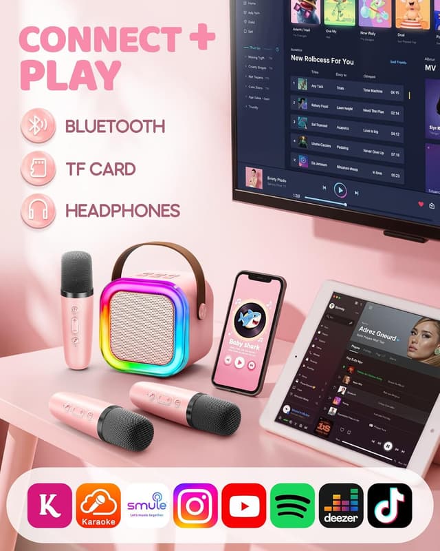 Thumbnail 6 de Karaoke Maschine Kinder mit 2 Mikrofonen 🎤