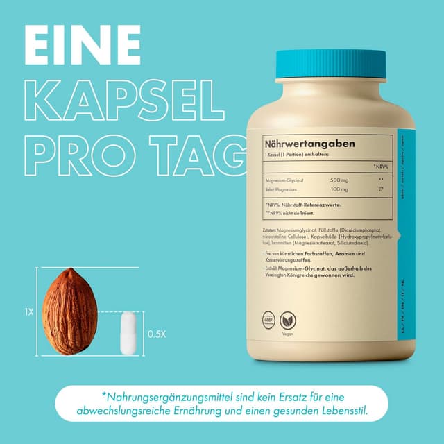 Thumbnail 5 de Incite Nutrition Magnesium Glycinat 500 mg 100 Tabletten
