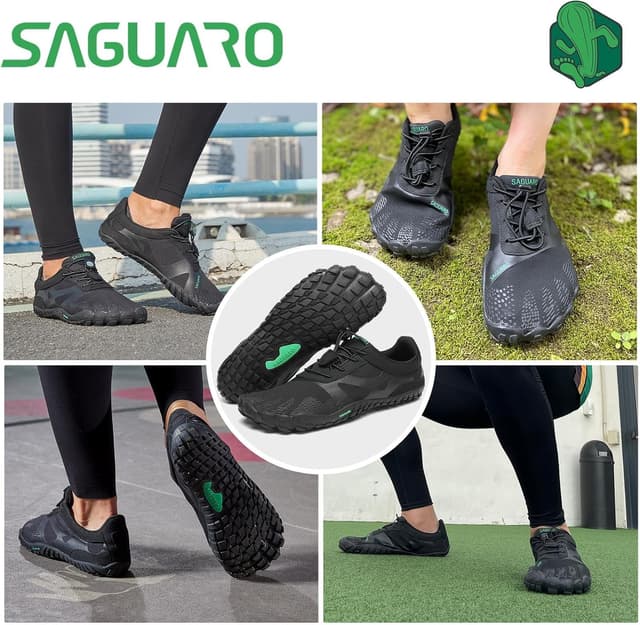 Detalle de SAGUARO Unisex Barfußschuhe für Trail-Läufe: schnell trocknend & wassersporttauglich (Gr. 36–50)