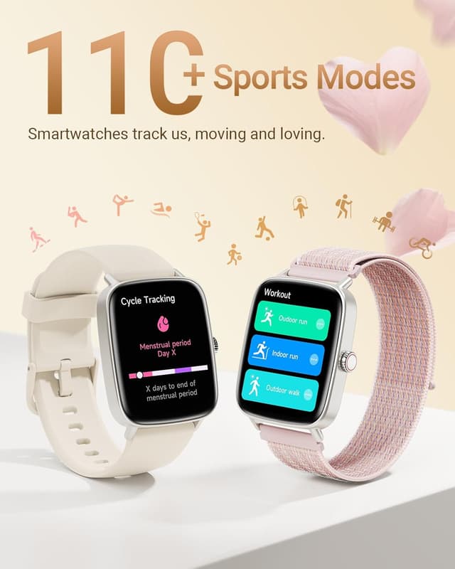 Detalle de Smart Watch for Men & Women with Bluetooth Calling, SpO2 & Sleep Monitoring, 1.85" HD Fitness Screen (IP68)