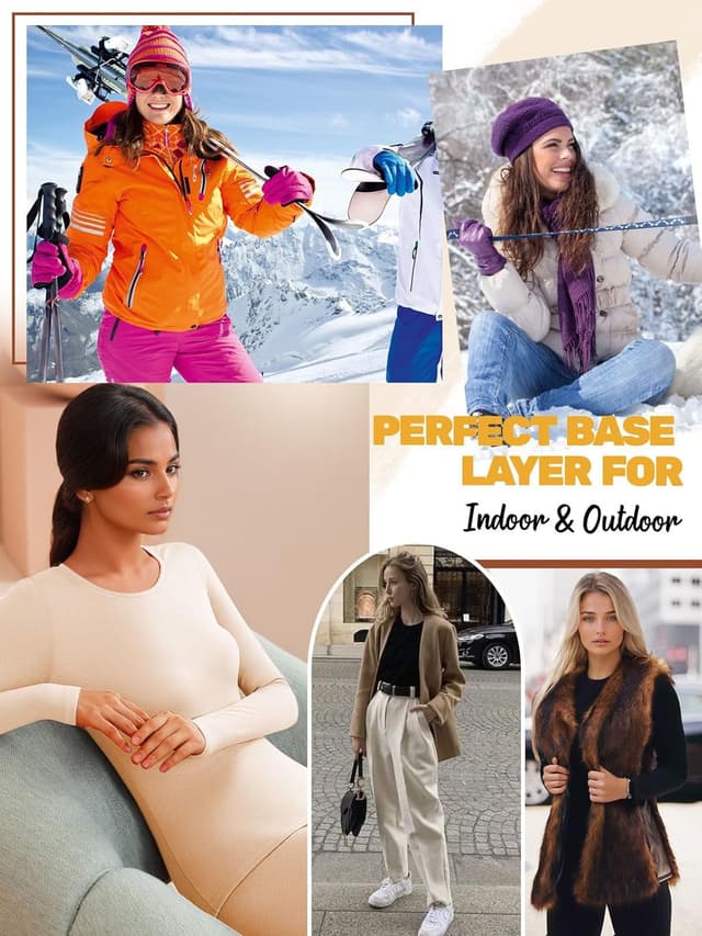 Detalle 2 de Soudittur Maglia Termica Donna a Manica Lunga con fodera in pile