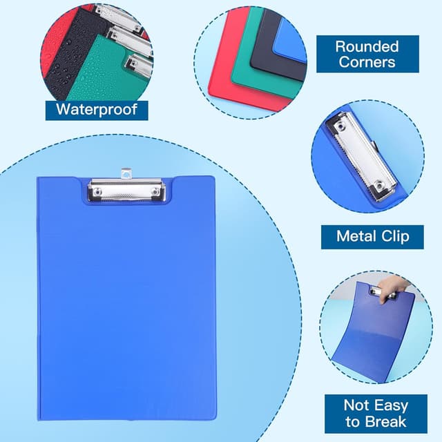 Detalle 2 de 4 Pack A4 Clipboard Folder with Cover and Pen Holder (32 x 23cm) – Foldover Document Organiser