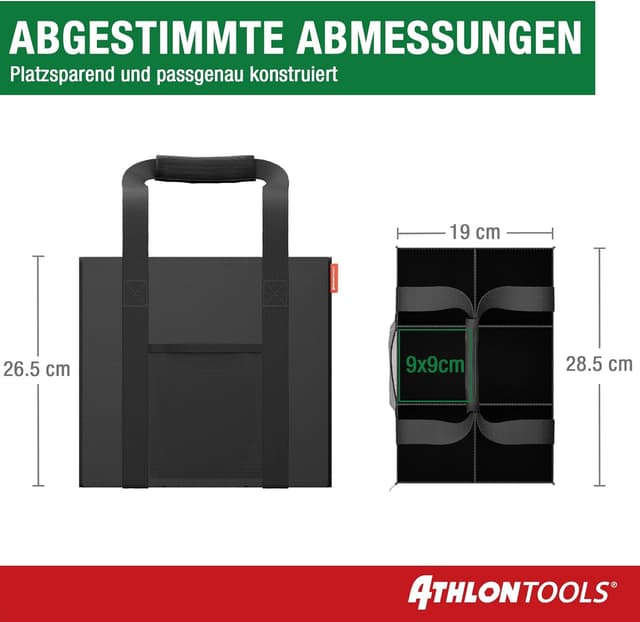 Detalle de ATHLON TOOLS Flaschentaschen 2er-Set (6 Fächer, 1,5 l je Fach) – faltbar, wasserabweisend, mit Trennwänden
