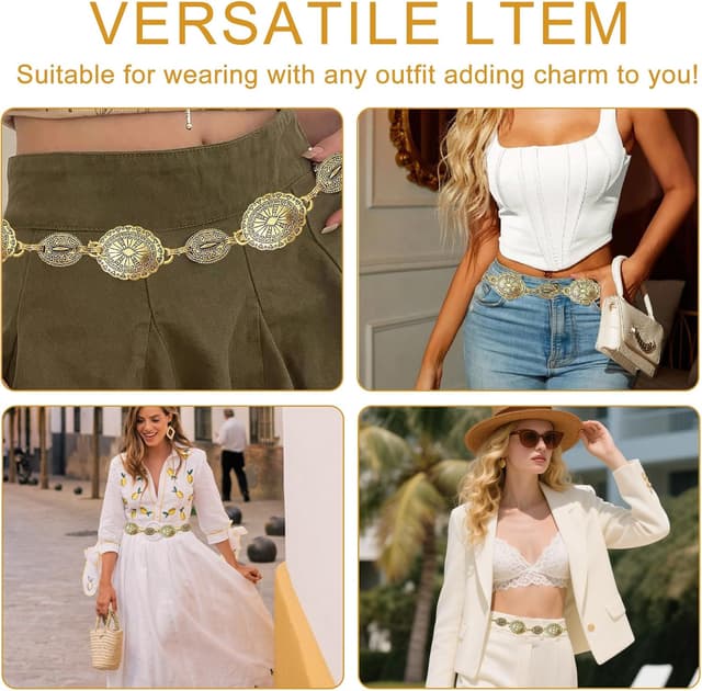 Thumbnail 4 de Ceinture SHIQUAN métal doré réglable ⚙