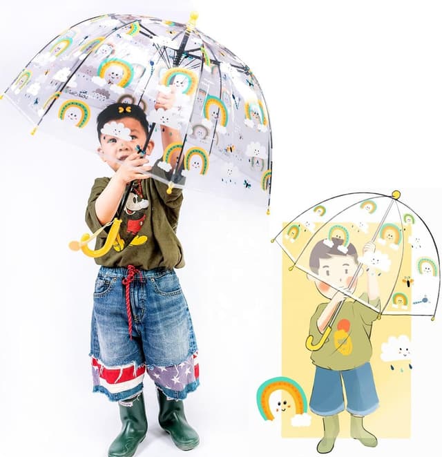 Detalle 1 de Kinder-Rhomba Klar Bubble Schirm 39 Zoll