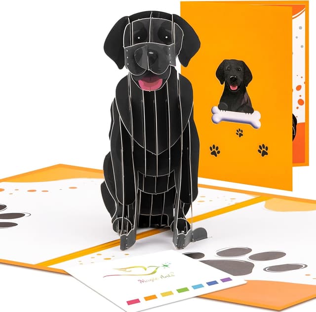 Imagen de Labrador 3D Geburtstagskarte schwarz en OfertitasTOP