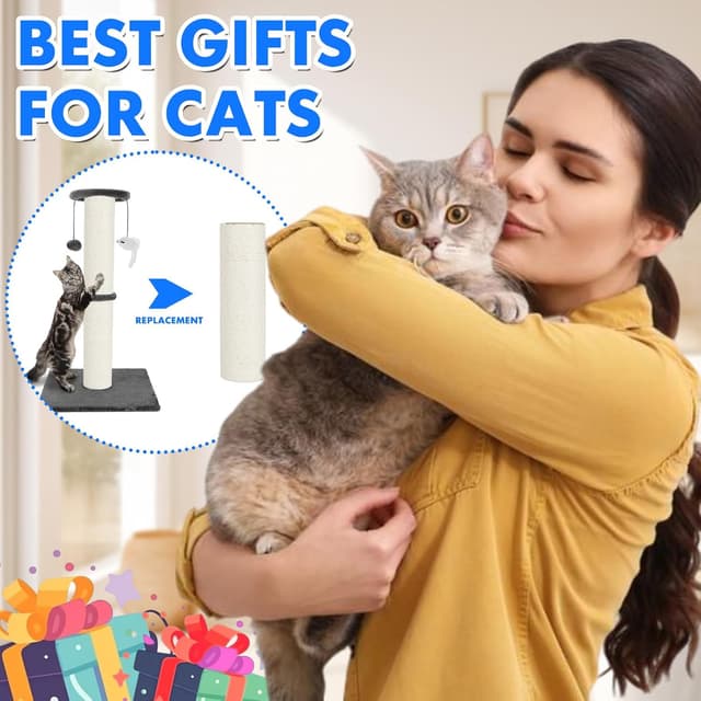 Thumbnail 6 de Pinkgarden Thick Natural Sisal Cat Scratching Post Refill (2 Pack) – 15.7in Length, 4.5in Thick