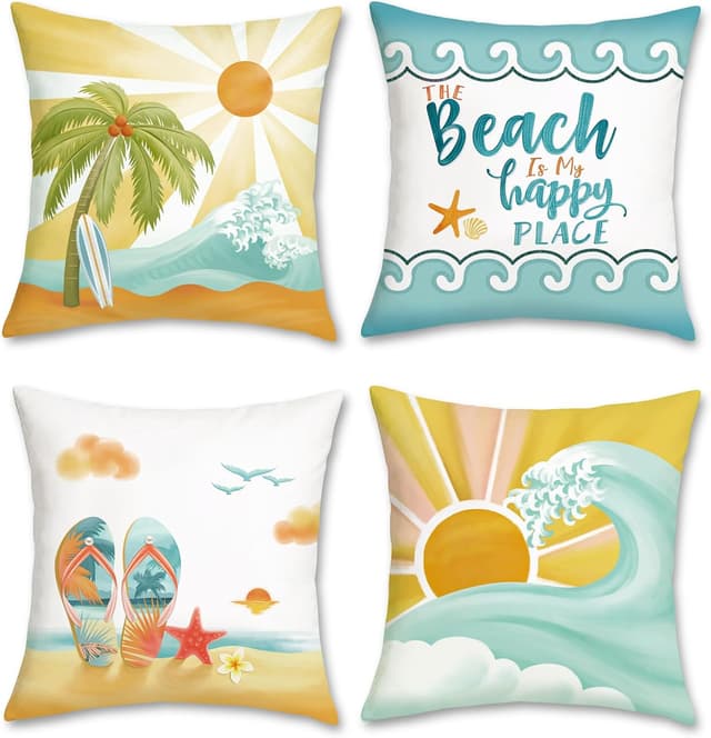 Thumbnail 6 de Bonhause Summer Beach Cushion Cover 45x45 cm