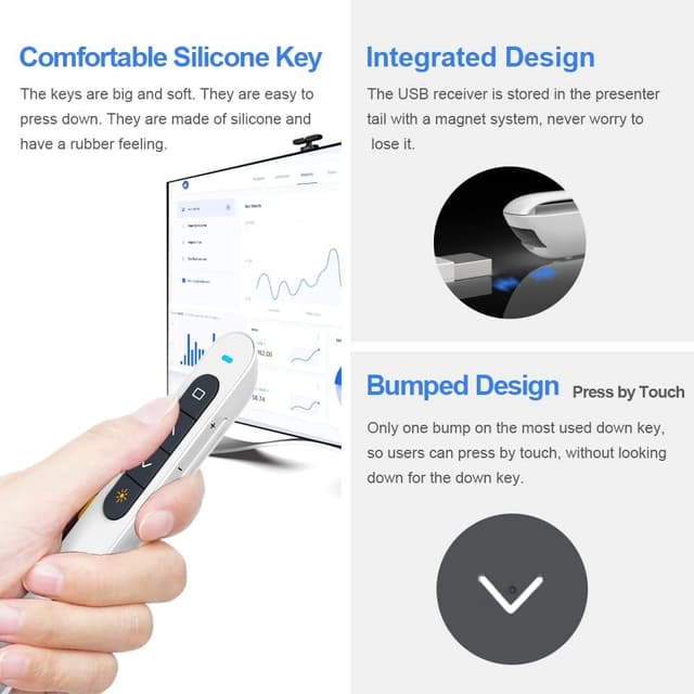 Thumbnail 6 de Norwii N27 wireless presentation clicker (USB-A, 2.4GHz) for PowerPoint and more