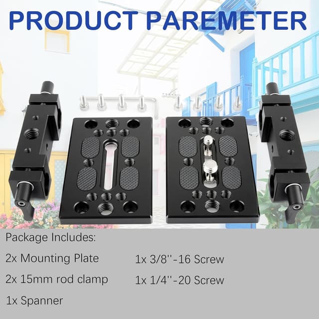 Thumbnail 6 de NICEYRIG Tripod Base Plate with 15mm rod clamp