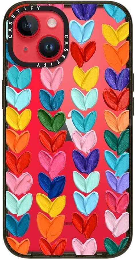 Detalle de CASETiFY Impact iPhone 14 Case (Polka Daub Hearts) with 8.2ft Drop Protection