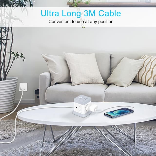 Thumbnail 6 de BEVA 4 Gang Extension Socket with 3 USB 3m