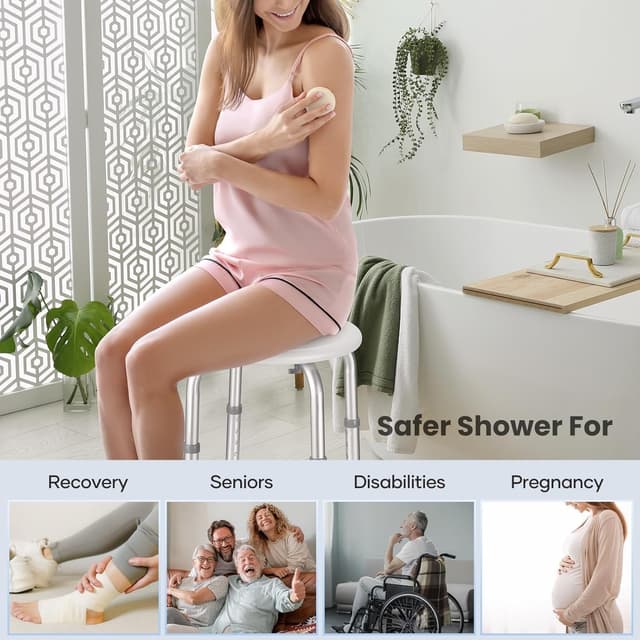 Detalle 1 de Duschhocker mit Höhenverstellung 34-52 cm