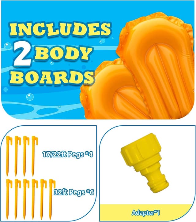 Thumbnail 6 de Spring Water Water Slide & Splash Slip Slide for Kids (22 ft, 2 lanes) with Inflatable Bodyboards