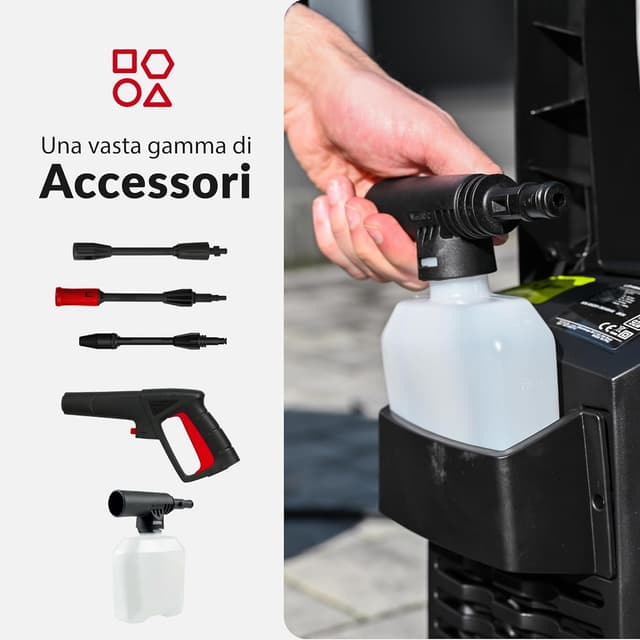 Detalle 1 de LEHMANN Jukon idropulitrice ad alta pressione 1600 W fino a 200 bar, 480 l/h con tubo 5 m