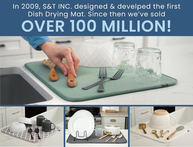 Thumbnail 4 de S&T INC. Dish Drying Mat 16" x 18" absorbent kitchen mat 🧽