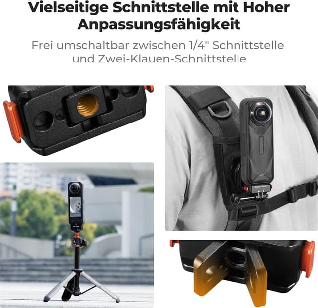 Detalle de K&F CONCEPT magnetischer Schnellwechseladapterhalter für Insta360 X5 mit 1/4"-Schraubgewinde