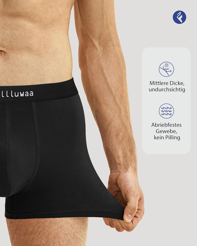 Detalle de Fullluwaa Herren-Boxershorts im 12er-Pack – Retroshorts/Trunks aus Baumwolle, weich & ohne störende Etiketten
