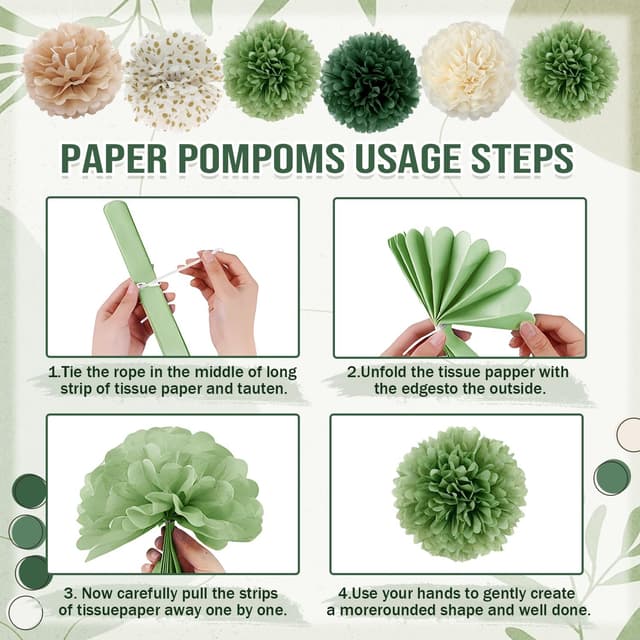 Thumbnail 5 de Decoration Anniversaire Vert sauge kit complet