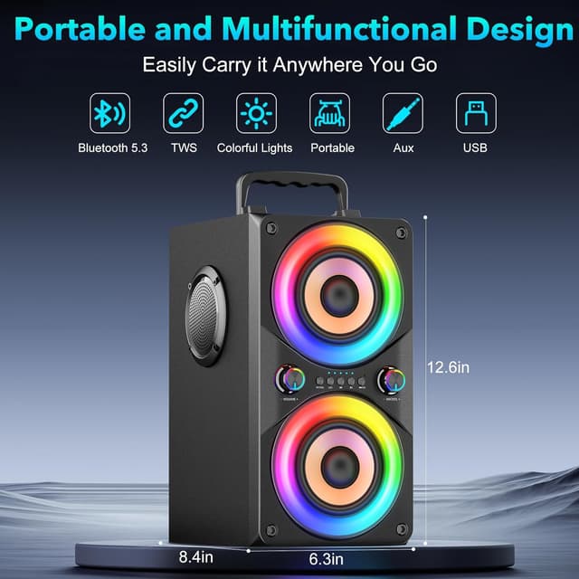 Thumbnail 3 de RRNUY Bluetooth Speaker 100W portable loud woofer